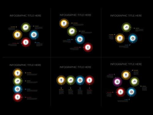 Dark Circle Infographic Layouts - 423787906