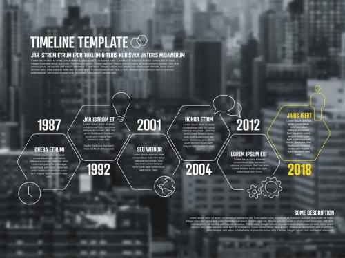 Infographic Timeline Layout with Background Photo - 423787924