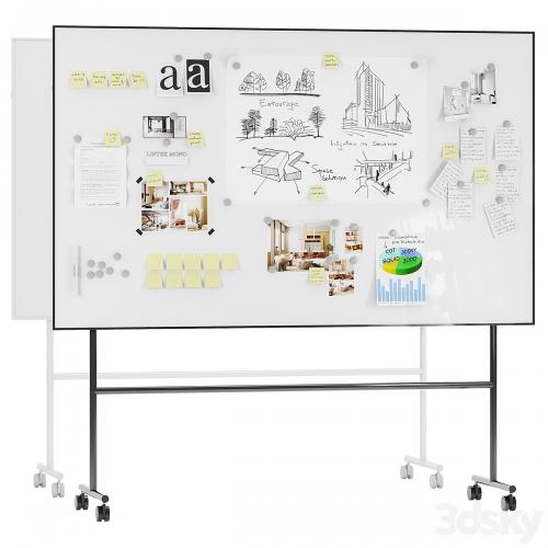 Whiteboard magnetic partition Lintex MONO