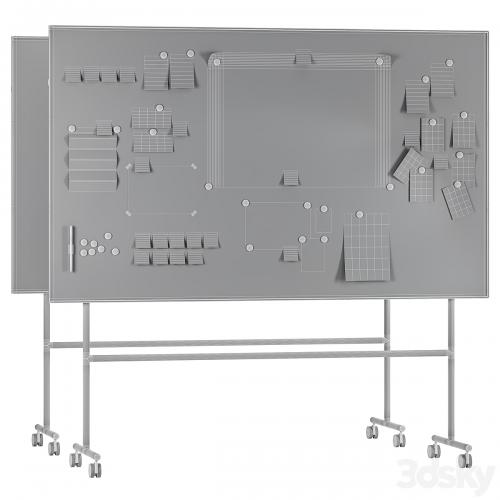 Whiteboard magnetic partition Lintex MONO