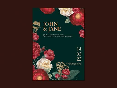 Editable Wedding Invitation Card Layout - 423806105