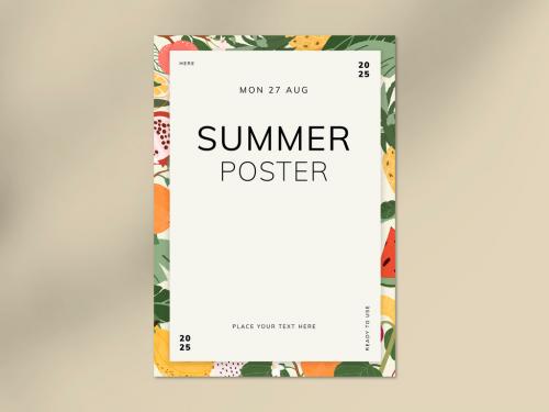 Tropical Fruits Summer Poster Layout - 423806288