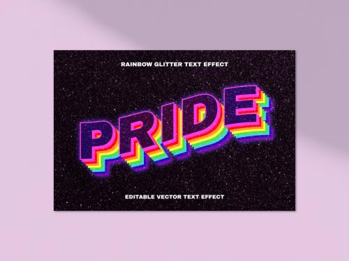 Rainbow Glitter Text Effect Design - 423806294