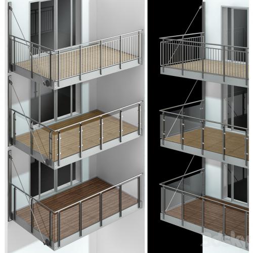 Metal balcony / Metal balcony (3 types of cantilever balconies)