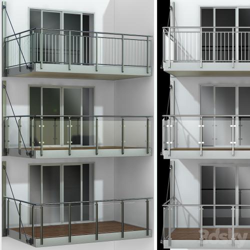 Metal balcony / Metal balcony (3 types of cantilever balconies)