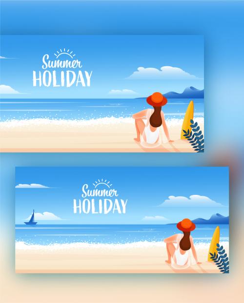 Summer Holidays Web Banner Layout - 424266482