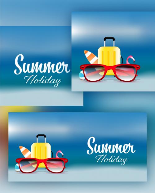 Summer Holidays Travelling Web Banner Layout - 424266494