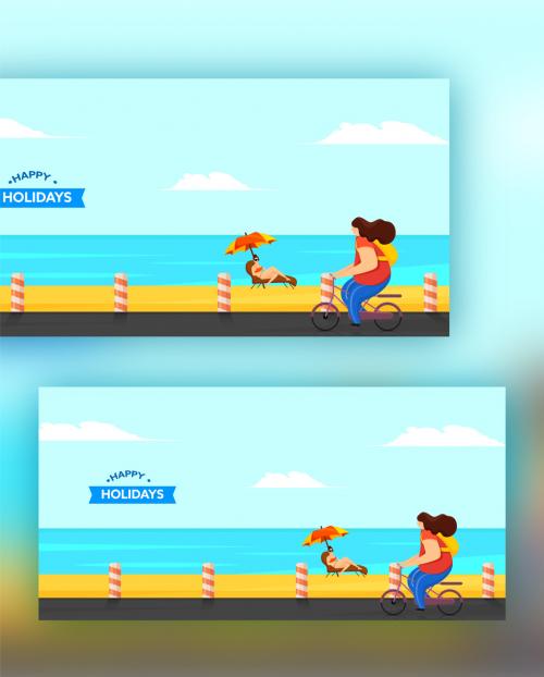 Summer Holidays Banner Layout - 424266503