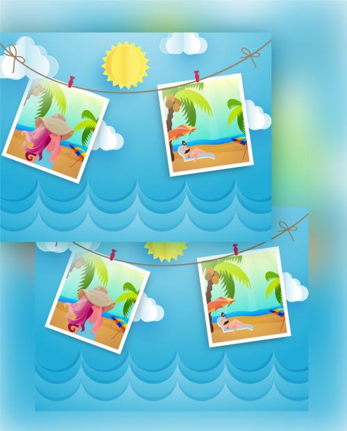 Summer Holidays Landing Page or Hero Image Layout - 424266523