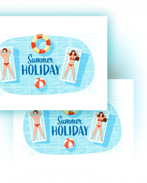 Summer Holidays Landing Page or Hero Image Layout - 424266541