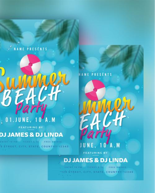 Summer Beach Party Poster Design - 424266566