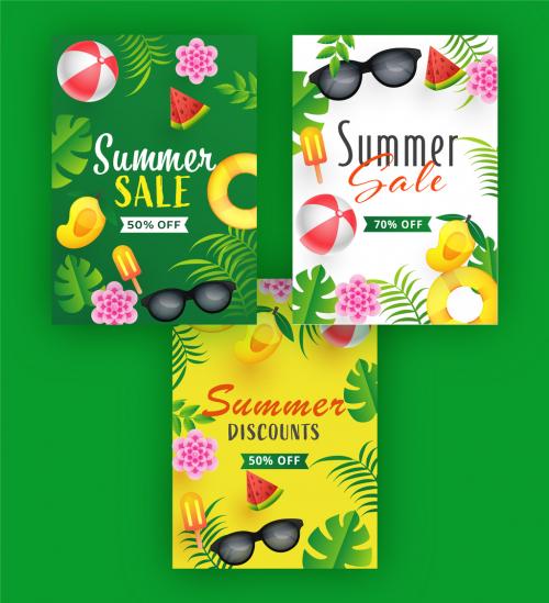 Collection of Summer Party Posters Layout - 424266568