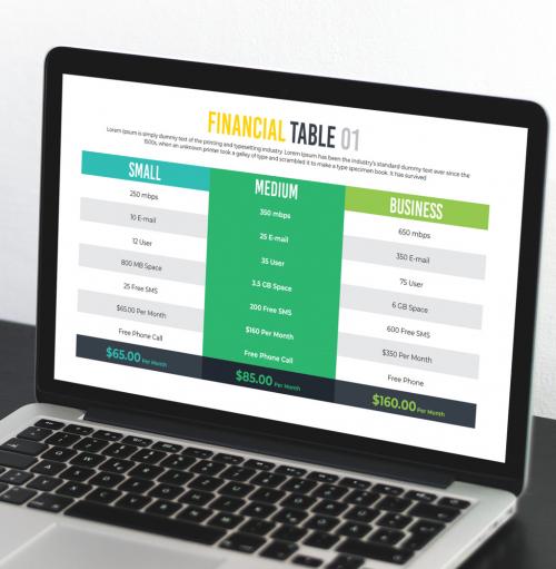 Financial Table and Price Tier - 424542046