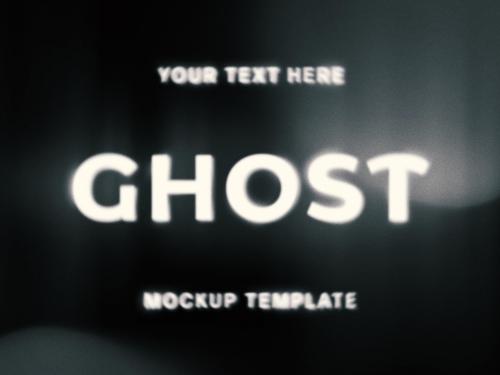 Ghost Lettering Text Effect Mockup - 424571835