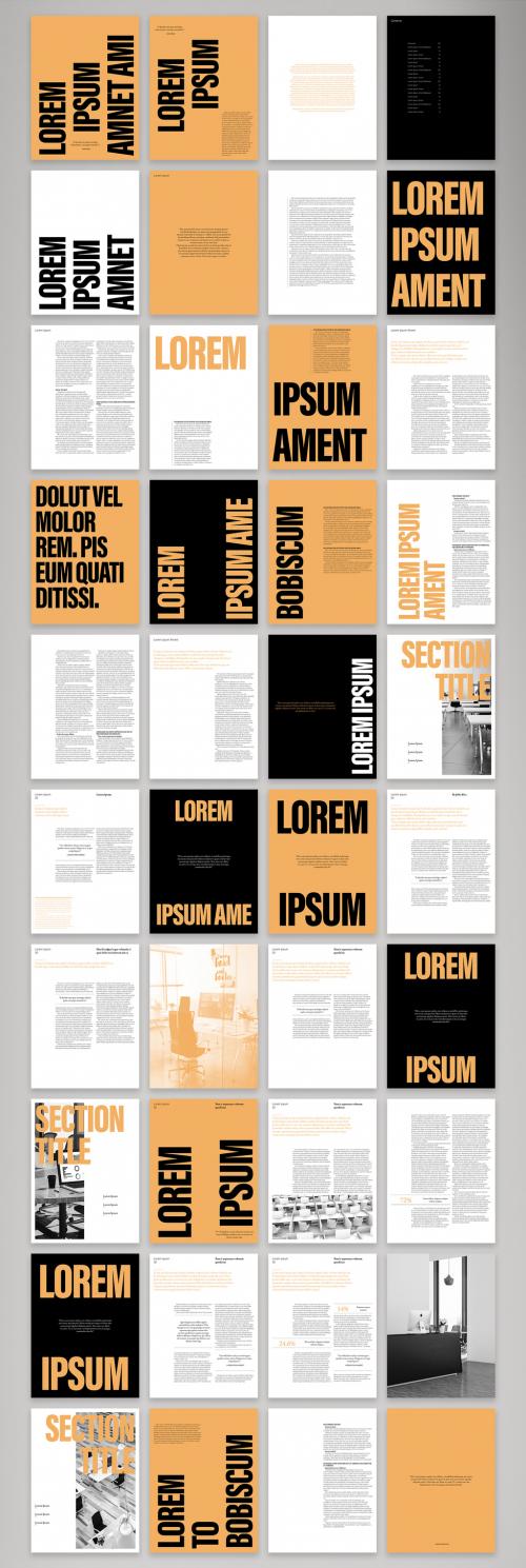 Business Digital Communication Layout with Orange Accents - 425613710