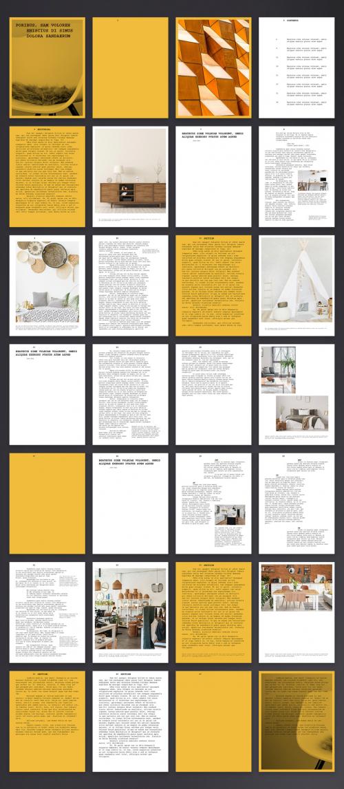 Creative Digital Brochure Layout with Yellow Accents - 425613999