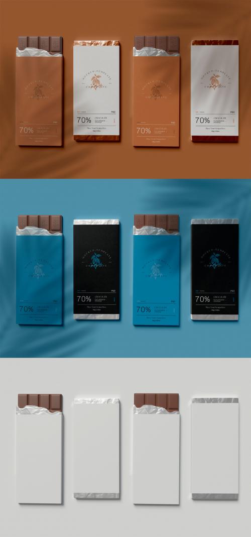 Four Chocolate Bars with Wrap Mockup - 425634972