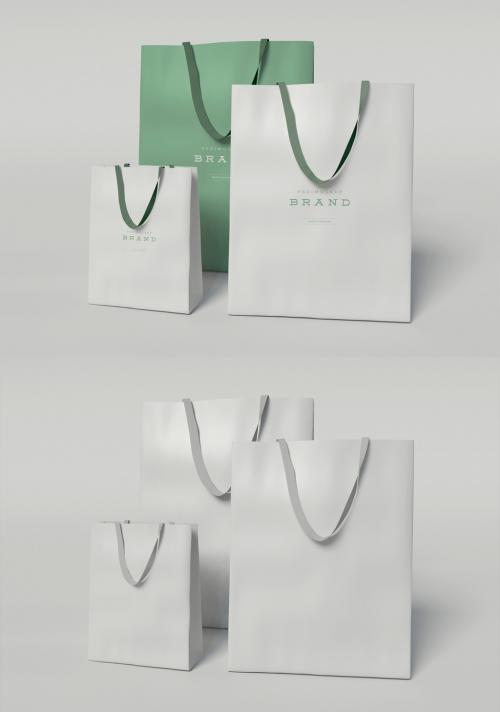 Three Cardboard Bags Mockup - 425636403