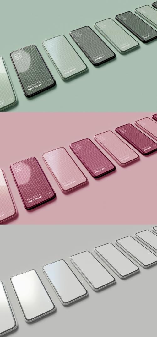 Row of Smartphones Mockup - 425810440