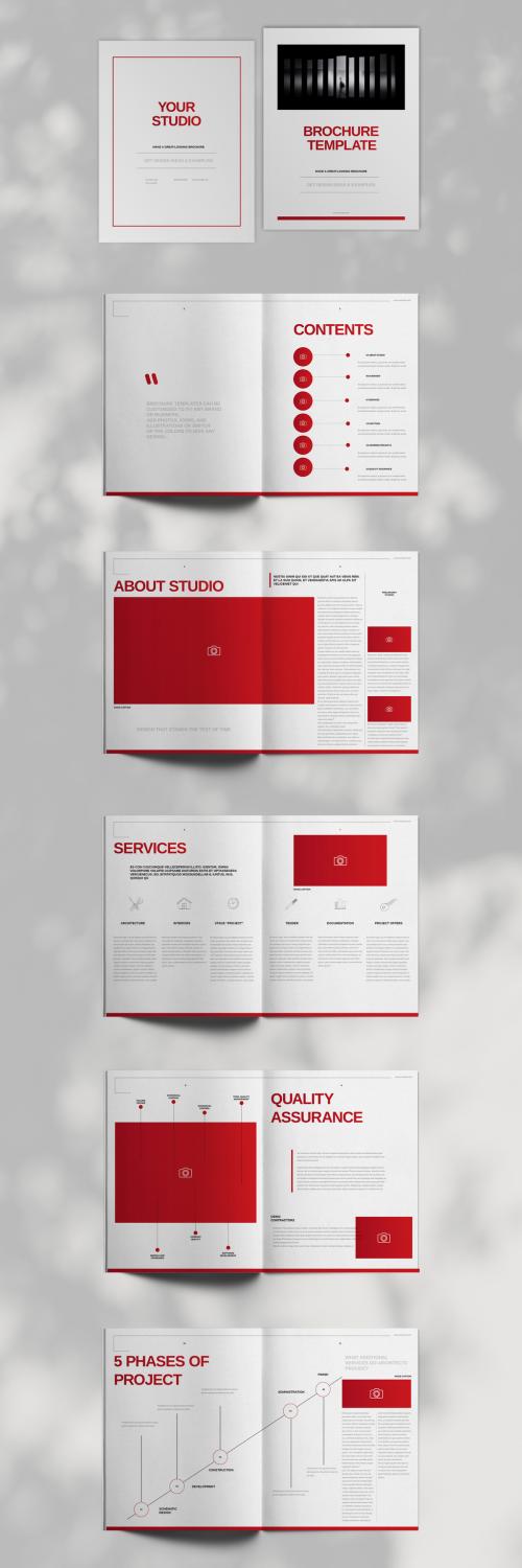 Red Studio Brochure Layout - 425858007