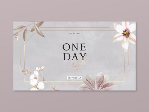 Floral Frame Advertisement Banner Design - 425872735