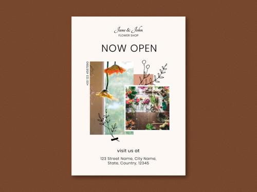Flower Shop Poster Layout - 425872802