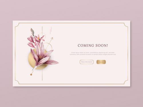 Pink Floral Announcement Banner - 425873082