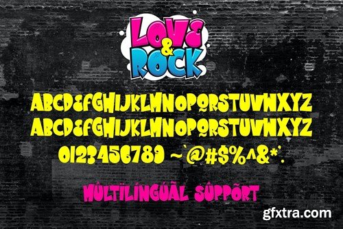 Love and Rock - Display Graffiti Font N6G666X