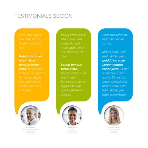 Color Testimonials Speech Bubbles Review Section Layout  - 426148933