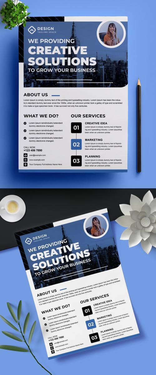 Blue Real Estate Business Flyer Layout - 426159226