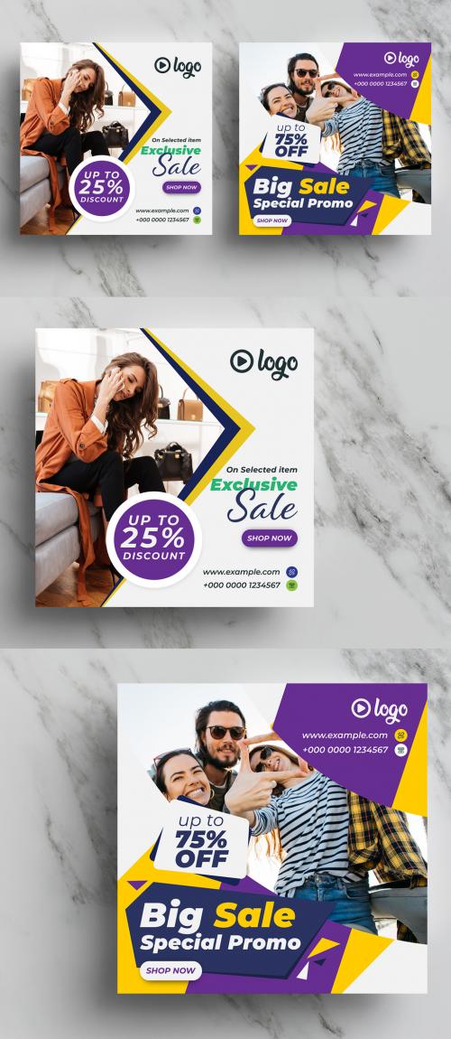 Big Fashion Sale Social Media Post Banner Layout - 427295495