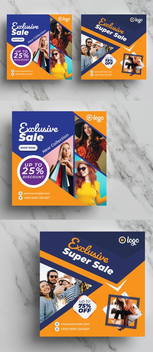 Fashion Sale Social Media Banner Layout Pack - 427295502