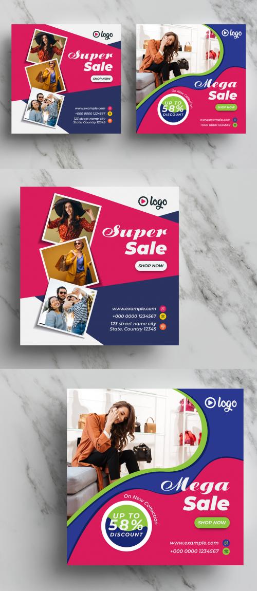 Mega Sale Social Media Layout Pack - 427295517