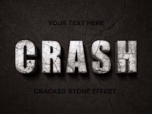 Cracked Stone Sign Text Effect Mockup - 427305909