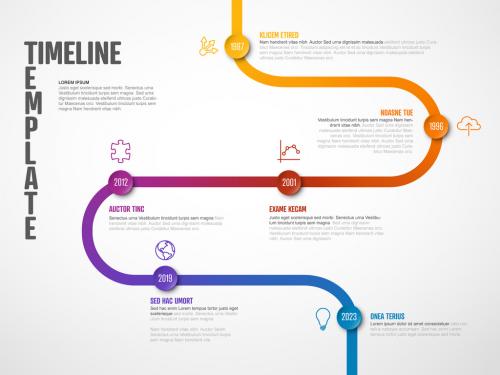 Infographic Curved Timeline Template - 427956901
