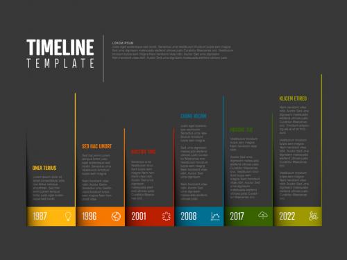 Infographic Dark Timeline Template with Blocks - 427956952