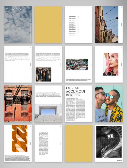 Indie Digital Magazine with Yellow Accents - 427962686