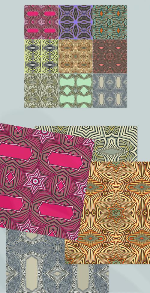 Seamless Pattern Collection with Ethic Mandala Motif - 428222121