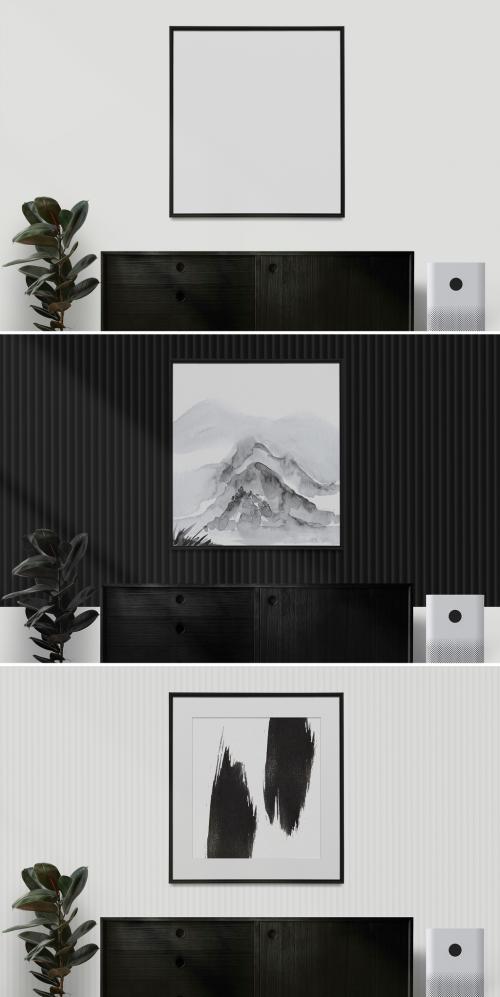 Picture Frame Mockup on a Wall - 428853037