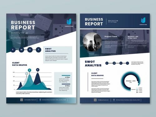 Business Report Flyer Editable Layout - 428876000