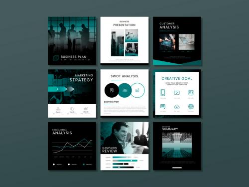 Business Marketing Plan Editable Layout Set - 428876073