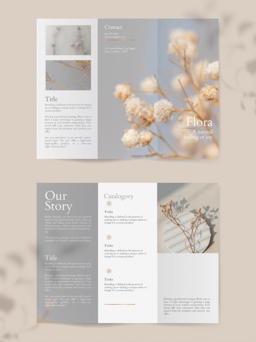 Flower Shop Brochure Design Layout - 428876604