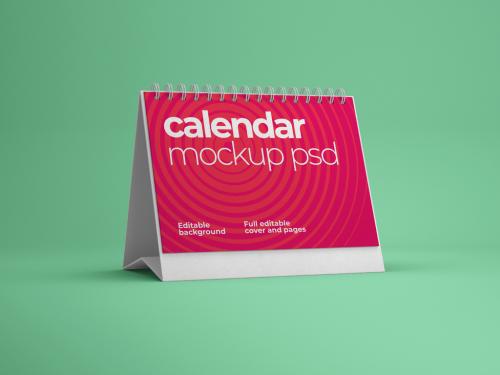 Horizontal Desk Calendar Mockup  - 429054247