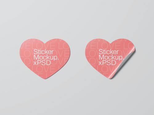 Valentine Sticker Mockup