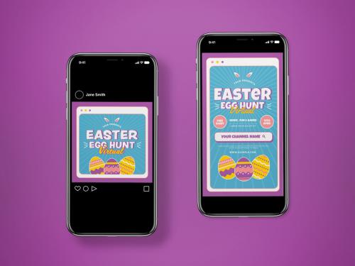 Virtual Easter Social Media Layout - 429264712