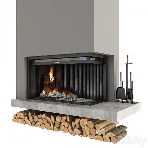 Corner fireplace