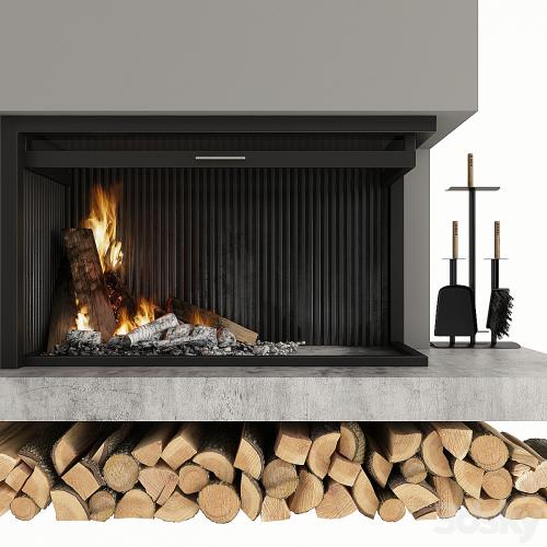 Corner fireplace