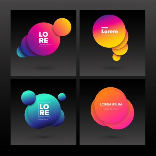 Modern Abstract Gradient Graphic Element Collection - 429648072