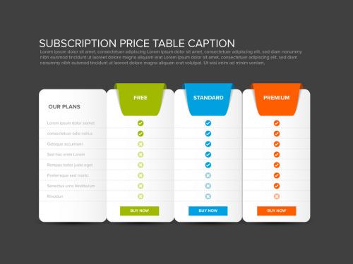 Products Service Feature Compare List Table Template - 429650270