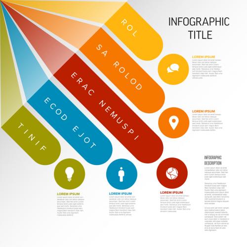 Multipurpose Infographic Template with Diagonal Stripes on the Edge - 429650359